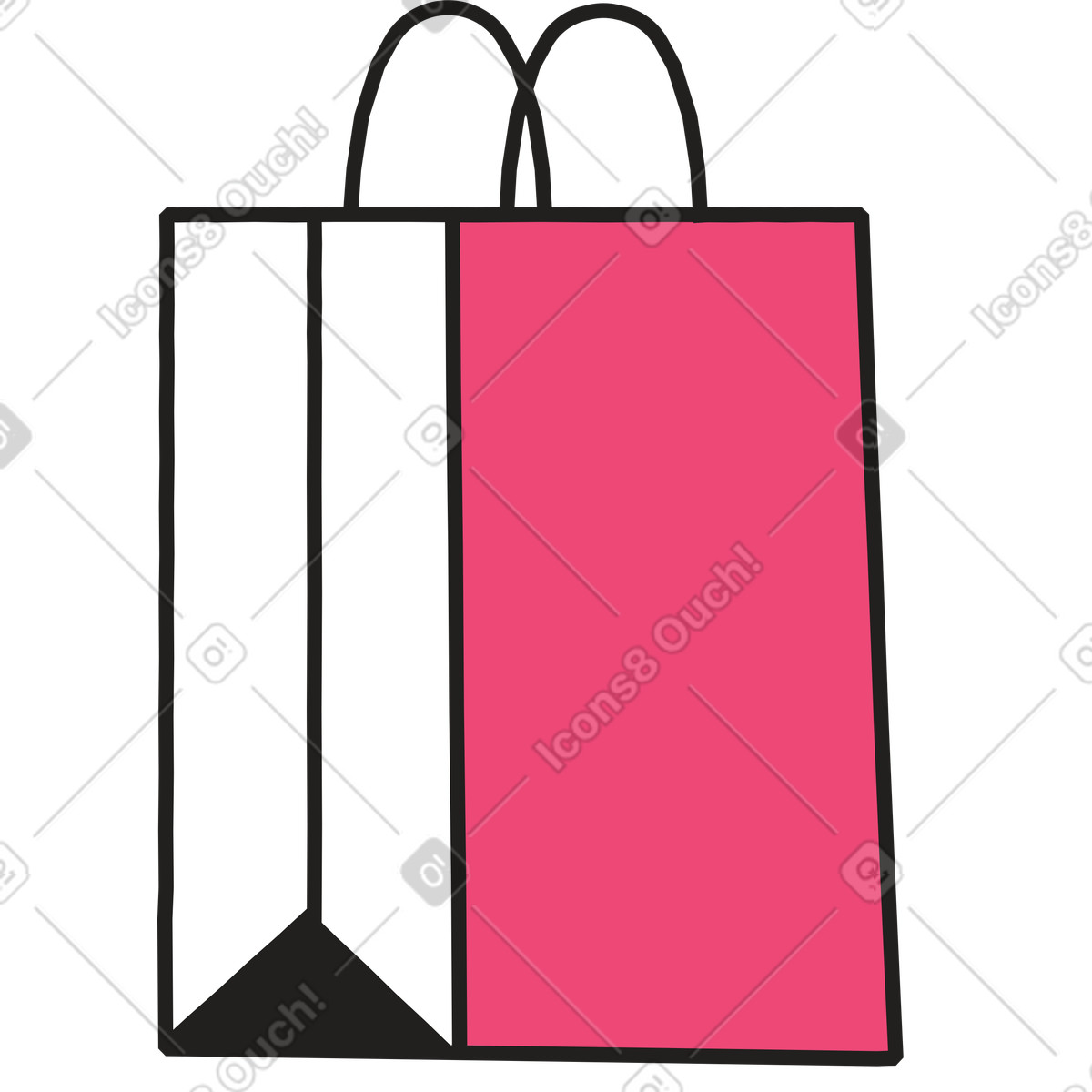 Ilustración Bolsa de papel rosa en estilo Dazzle Line a descargar en PNG y SVG