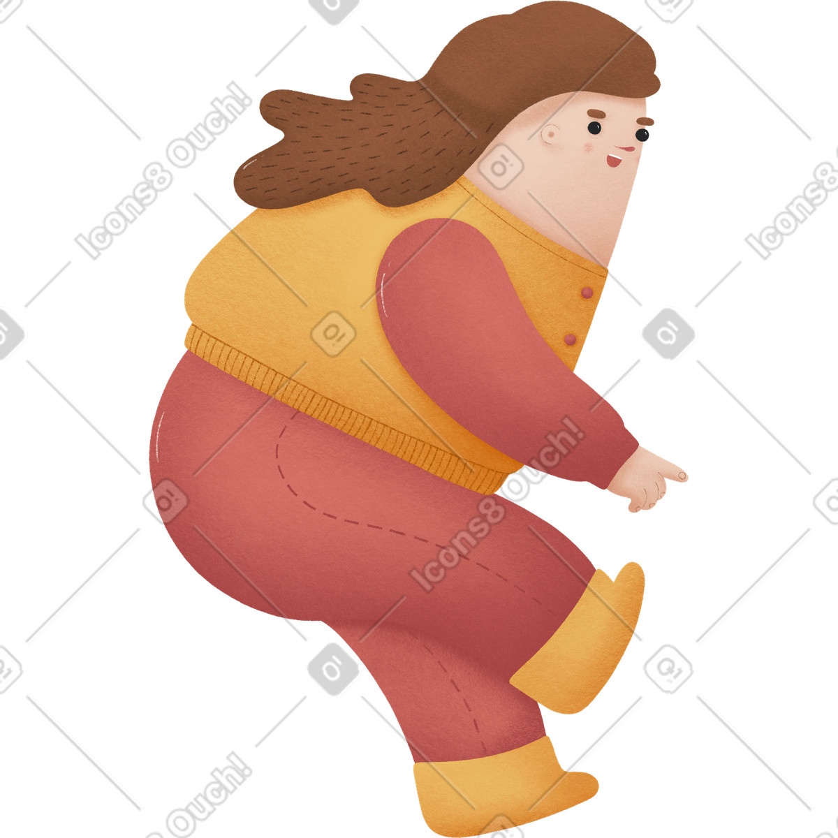 下载 Woolly 风格的 女孩 插画，支持 PNG、SVG 格式