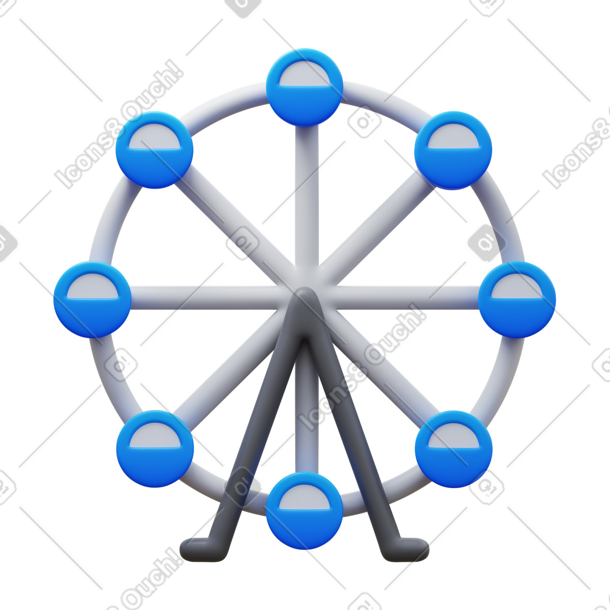3D Fluency 스타일의 Ferris wheel 일러스트레이션 PNG, SVG 다운로드