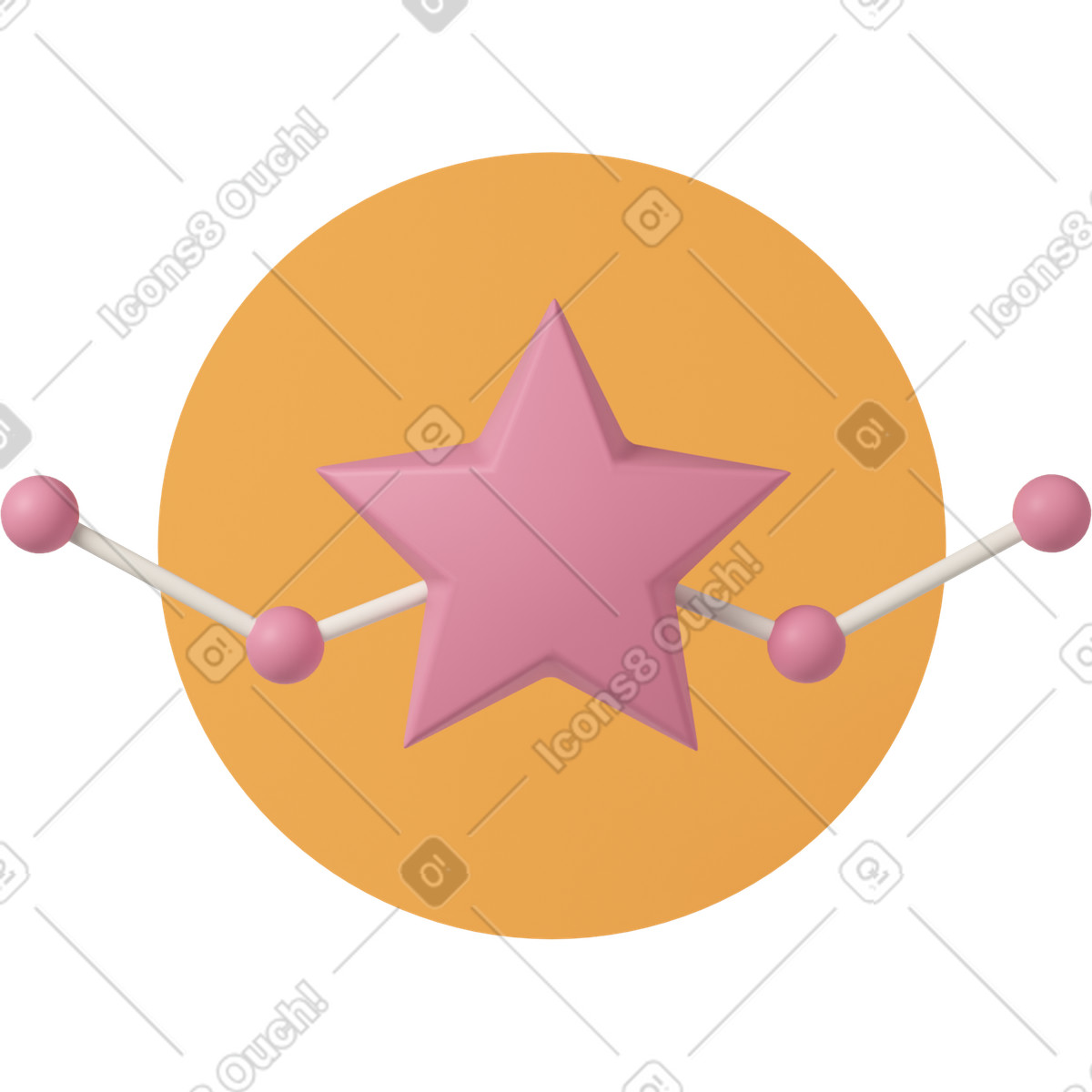 Ilustração de Line graph with star em no estilo 3D Casual life para baixar em PNG, SVG