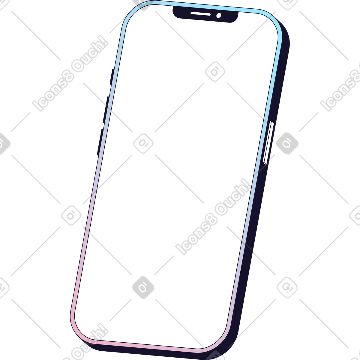 Smartphone illustration in PNG, SVG