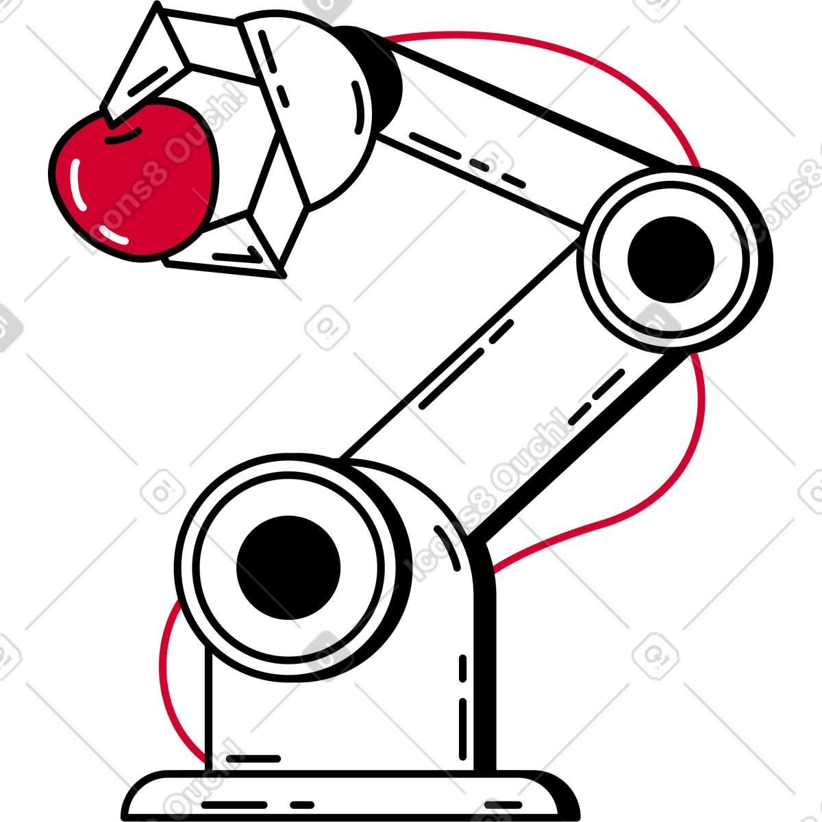 Robotic arm illustration in PNG, SVG