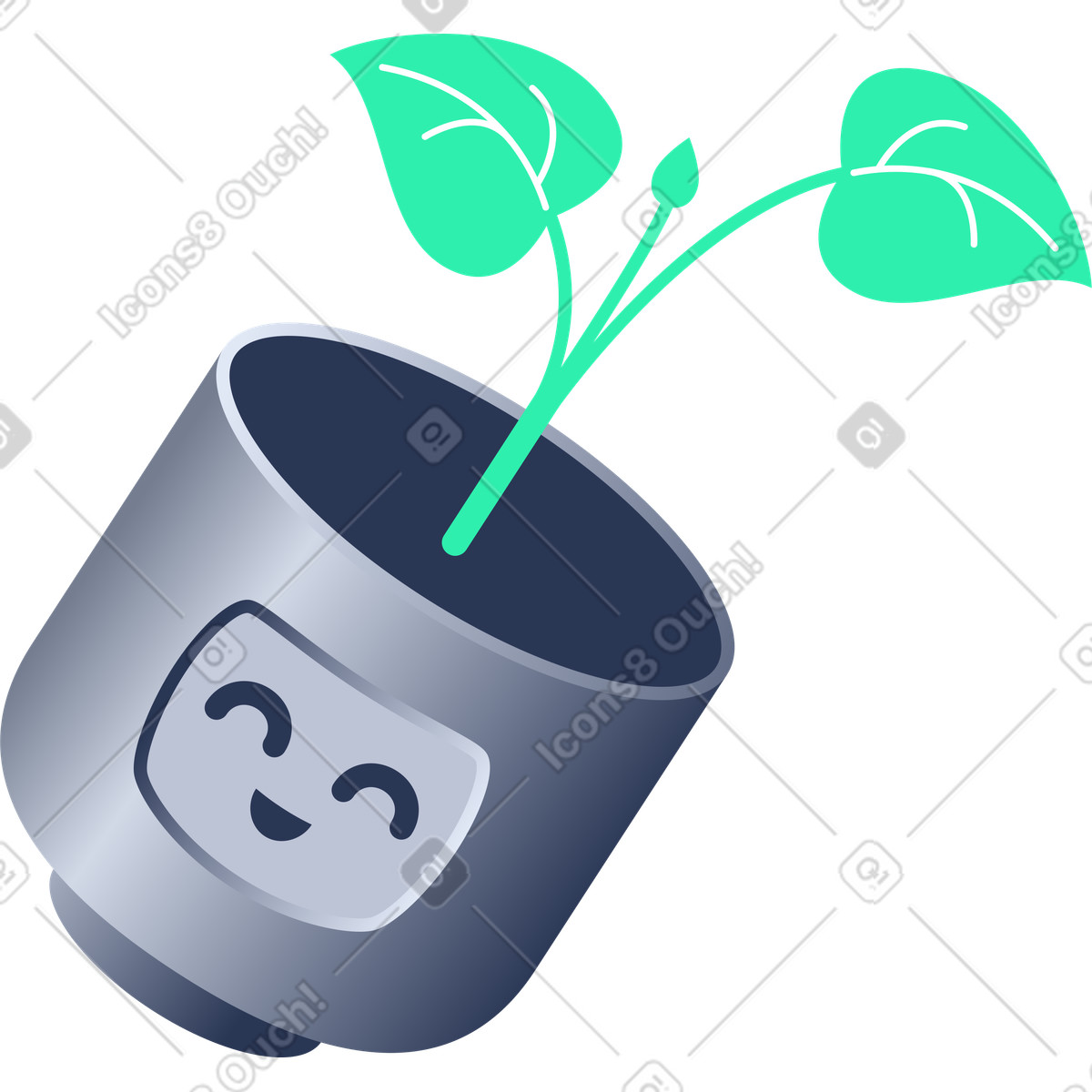 Ilustración Maceta inteligente en estilo Lucent a descargar en PNG y SVG