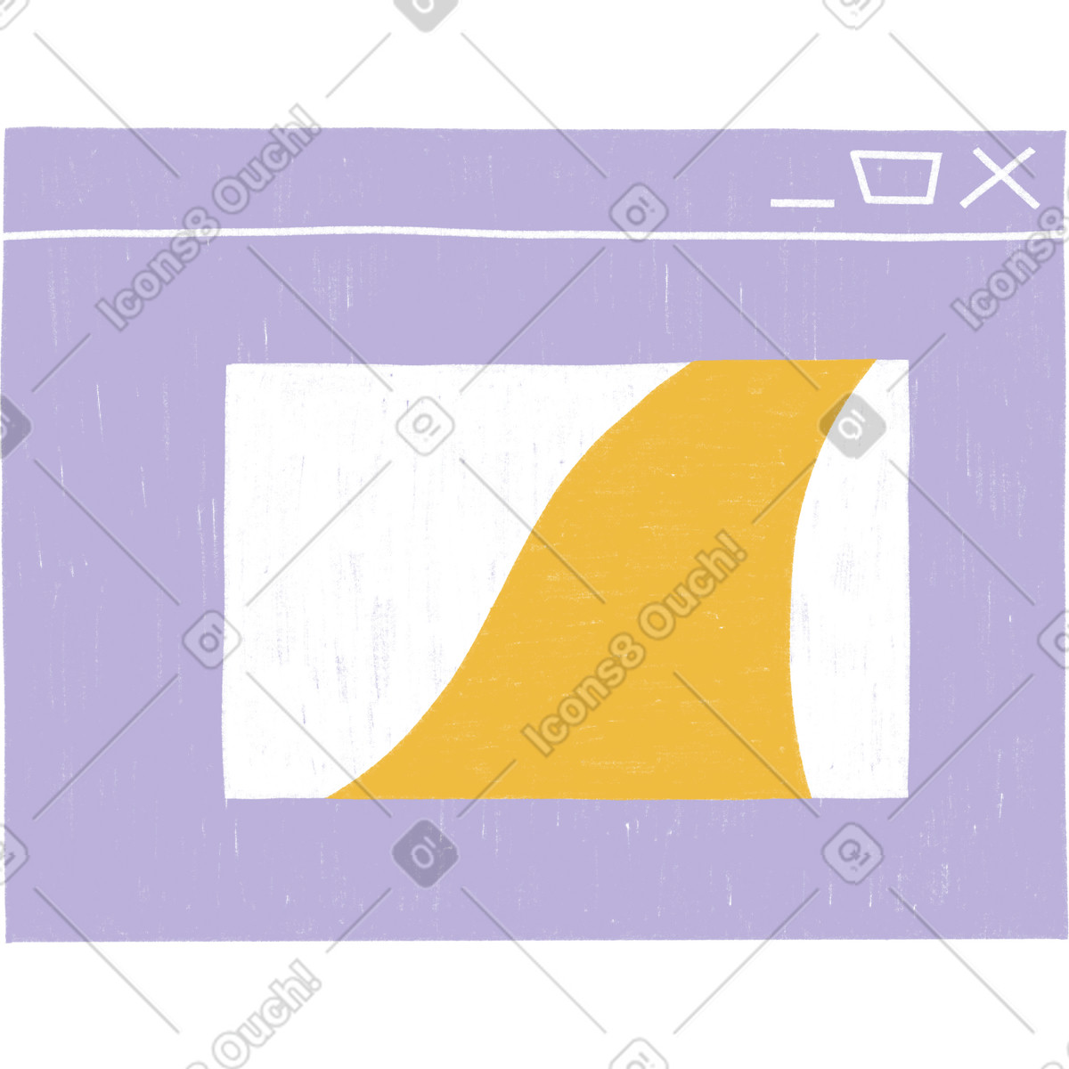 Purple browser window illustration in Tutti style download in PNG, SVG