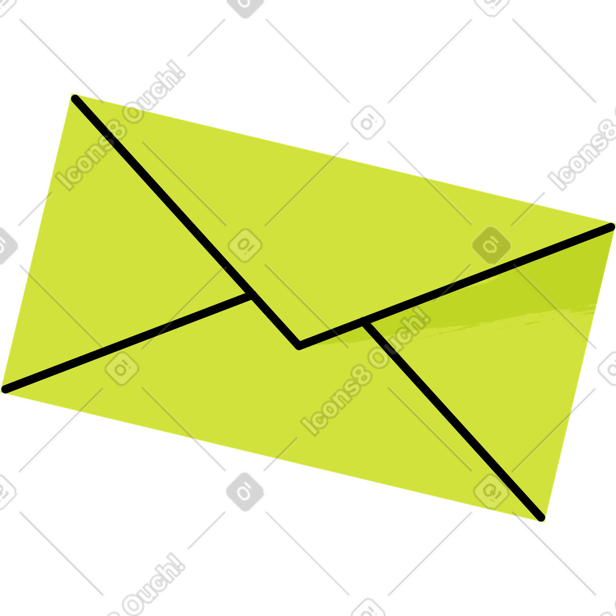 Grüner umschlag-Illustration im Juicy-Stil als Download in PNG, SVG