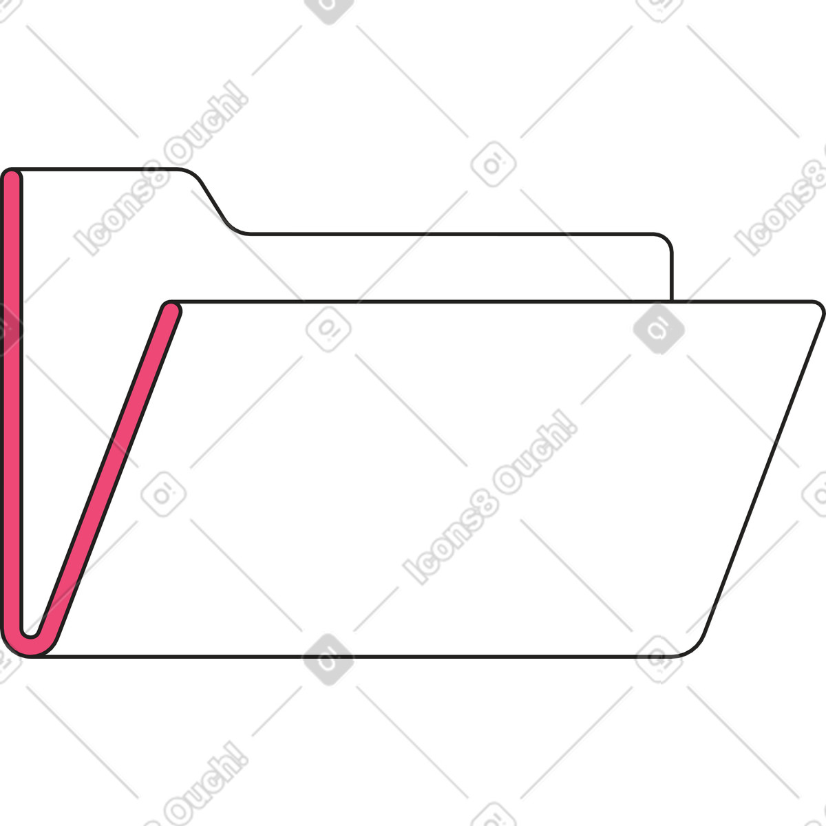 Illustration Dossier ouvert dans le style Dazzle Line à télécharger aux formats PNG, SVG