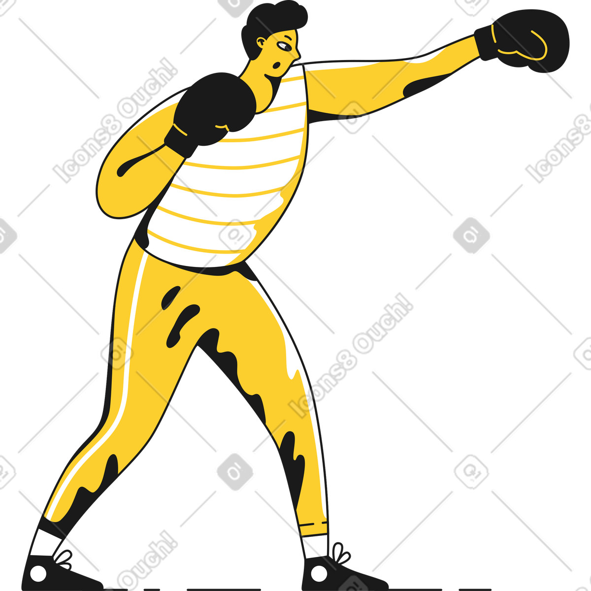Illustration Boxeur en gants dans le style Taxi à télécharger aux formats PNG, SVG