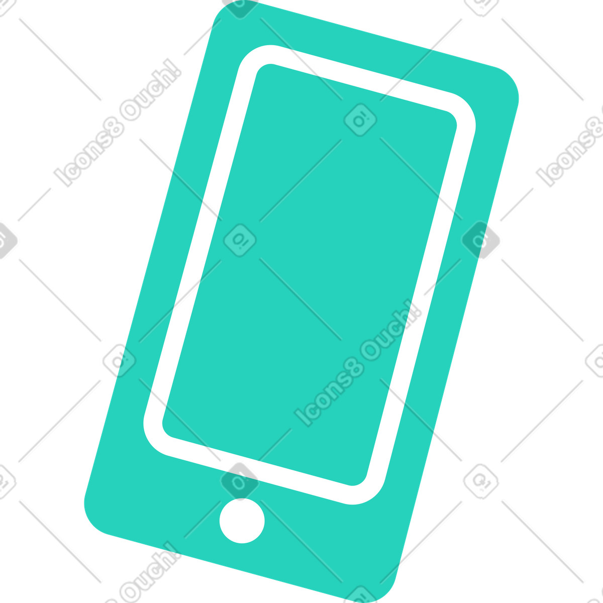 Green phone illustration in Rocky style download in PNG, SVG