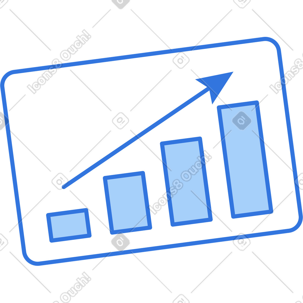 Ilustración Rectángulo con gráfico creciente en estilo Sky a descargar en PNG y SVG