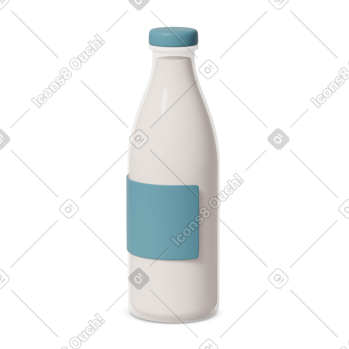 Milk bottle illustration in 3D Casual life style download in PNG, SVG