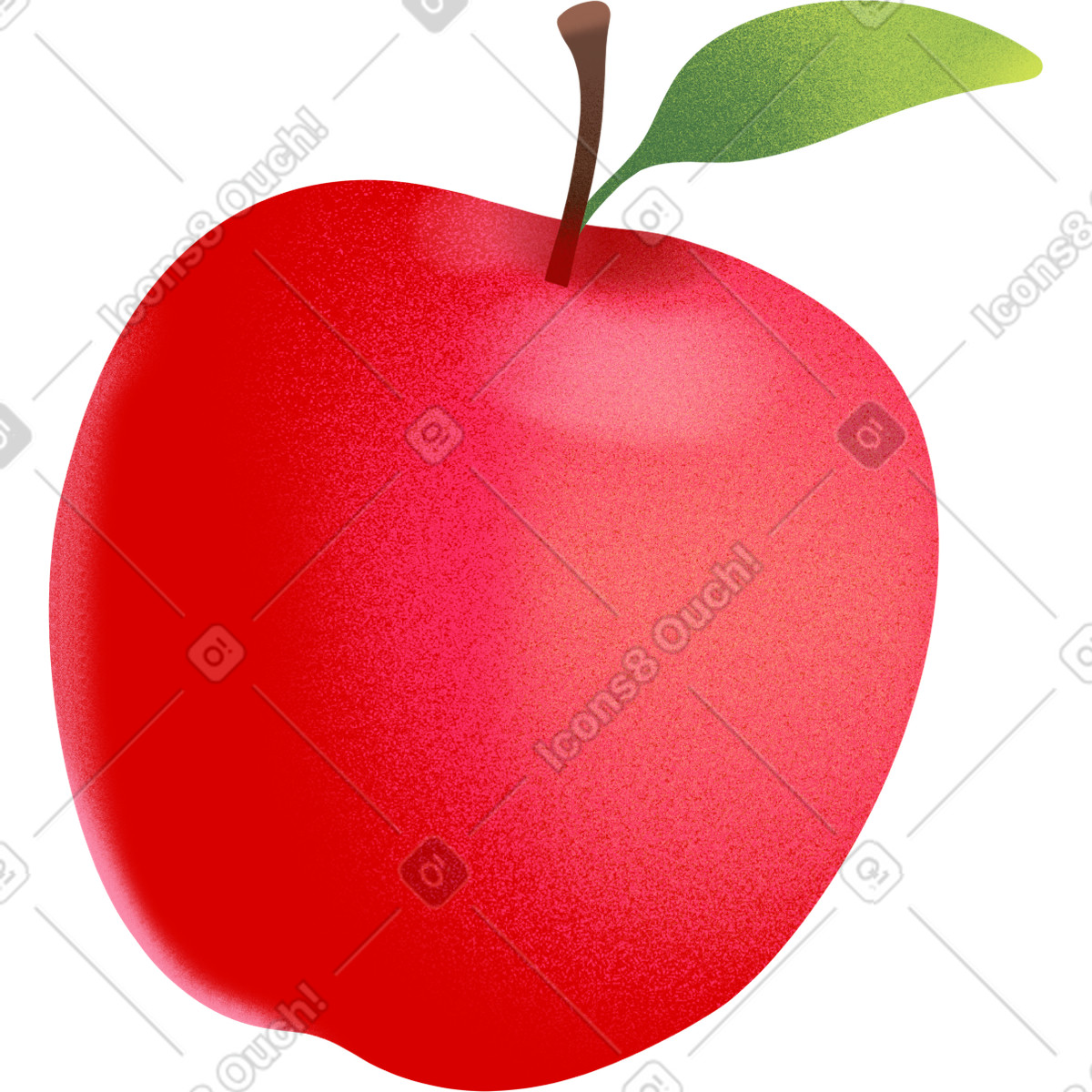 Red apple illustration in Joy style download in PNG, SVG