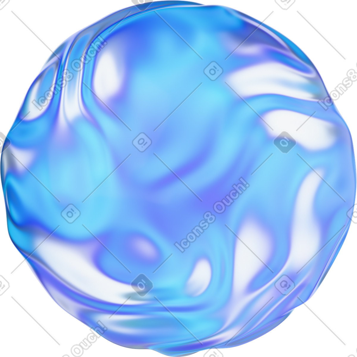 Ilustración animada Esfera de cristal colorida con ondas en estilo 3D Glassy a descargar en GIF, Lottie (JSON), AE