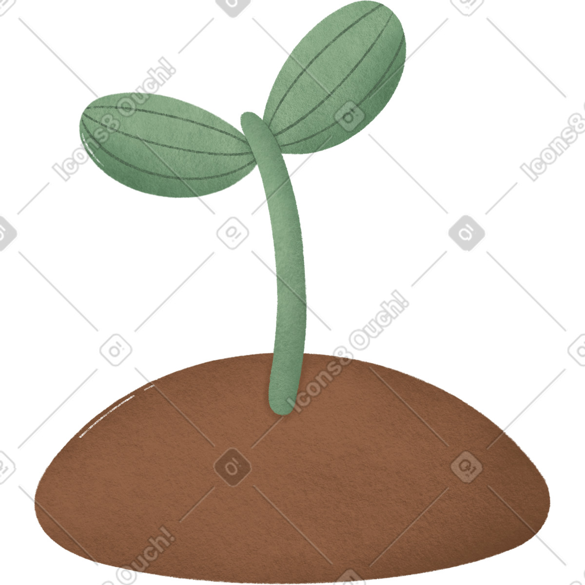 Sprout illustration in Woolly style download in PNG, SVG