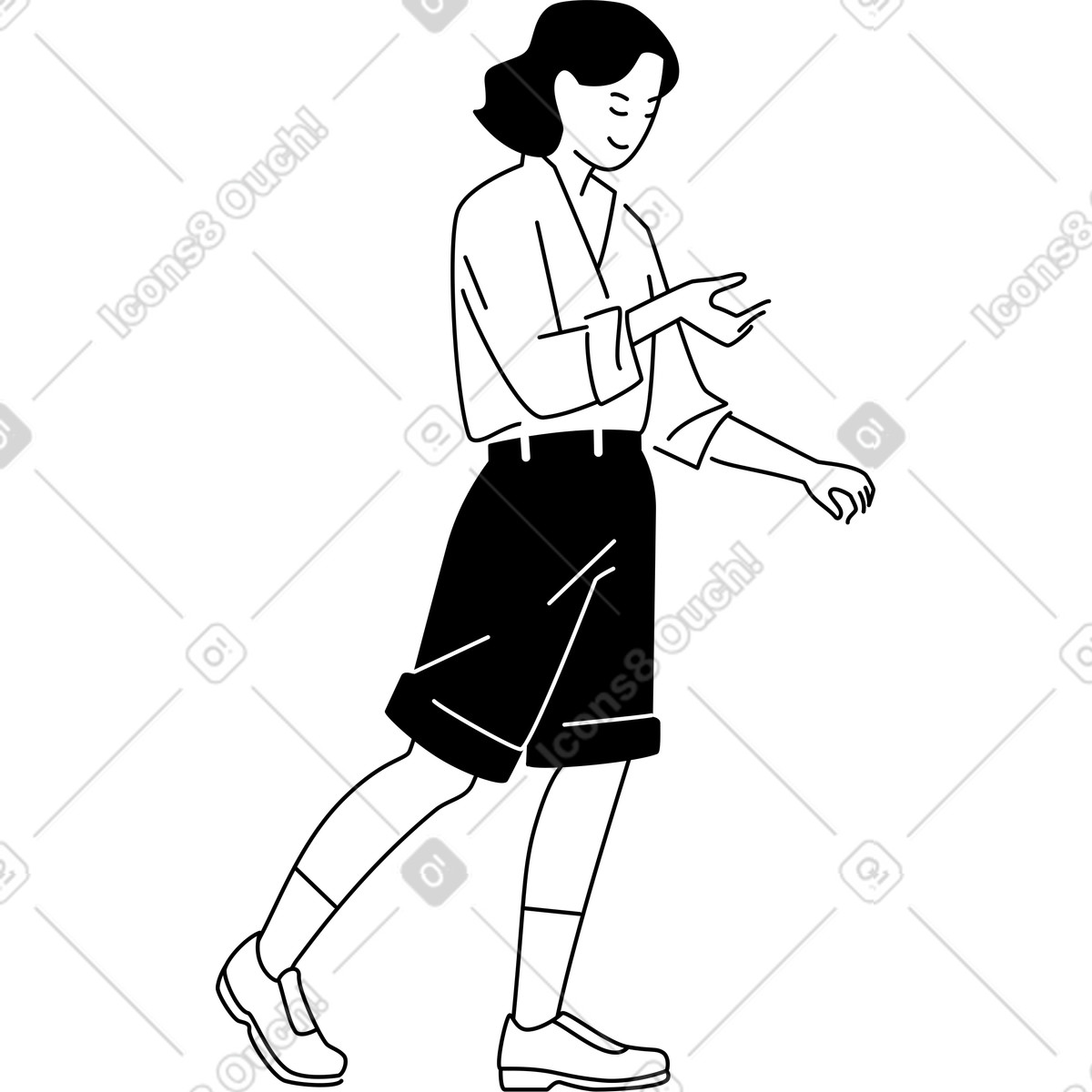 下载 Weekday 风格的 走路的人 插画，支持 PNG、SVG 格式