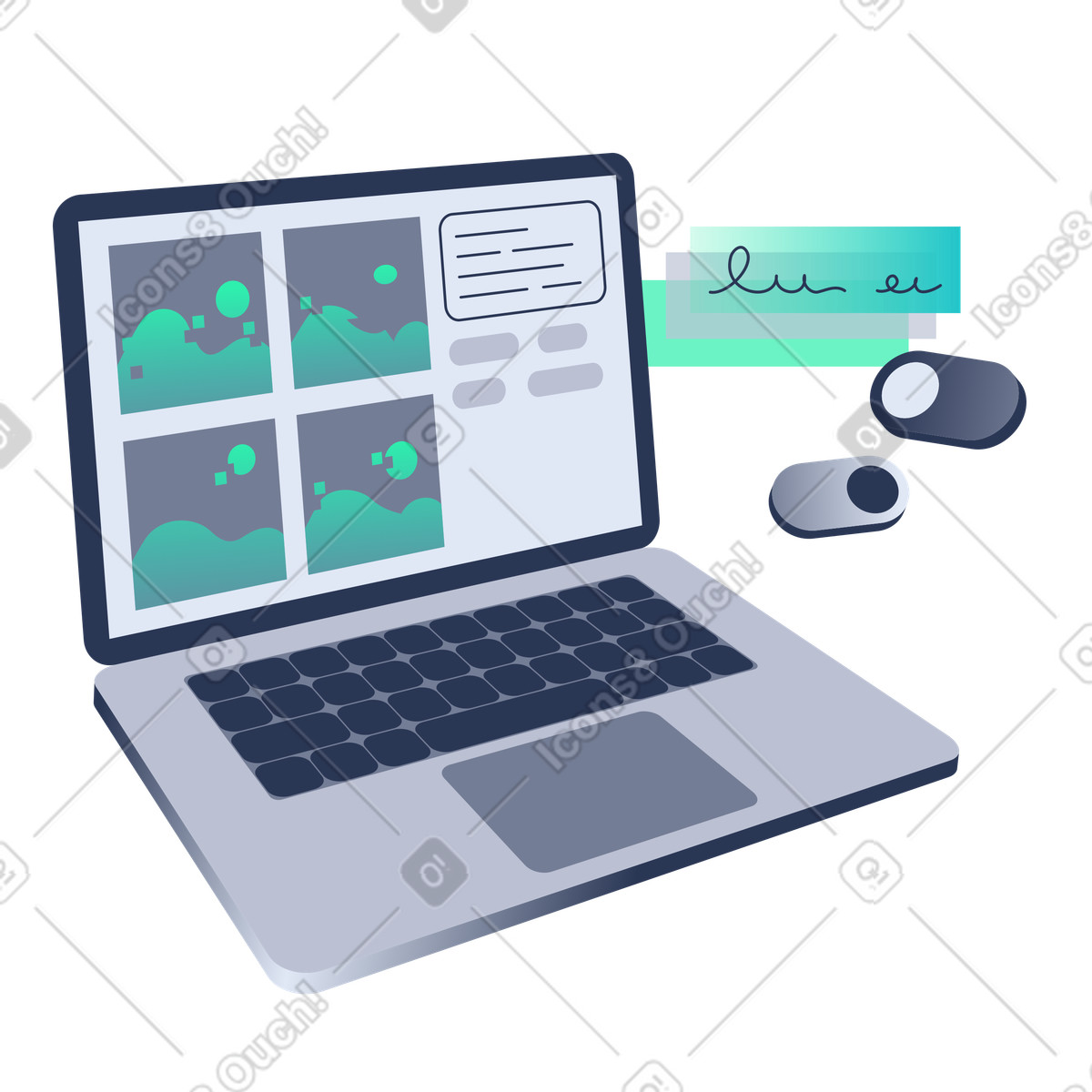Generating illustrations for web design with help of AI illustration in Lucent style download in PNG, SVG