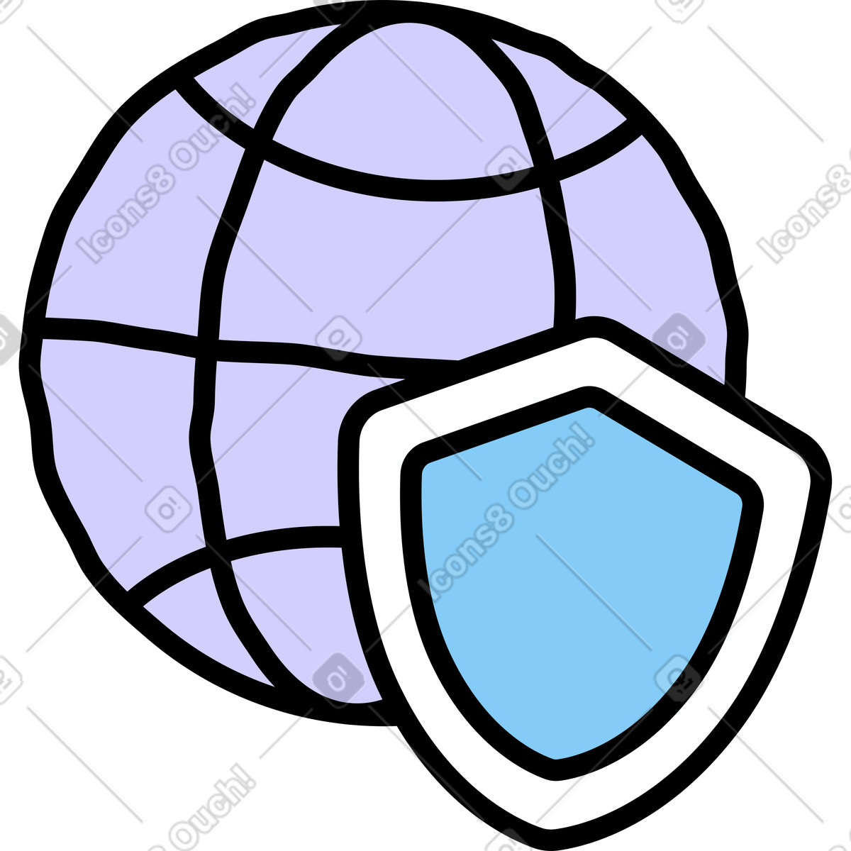 Ilustración Internet seguro en estilo Notes a descargar en PNG y SVG