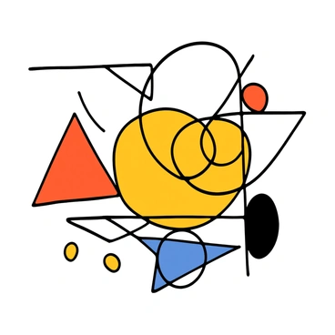 A modern line art of overlapping geometric shapes and forms