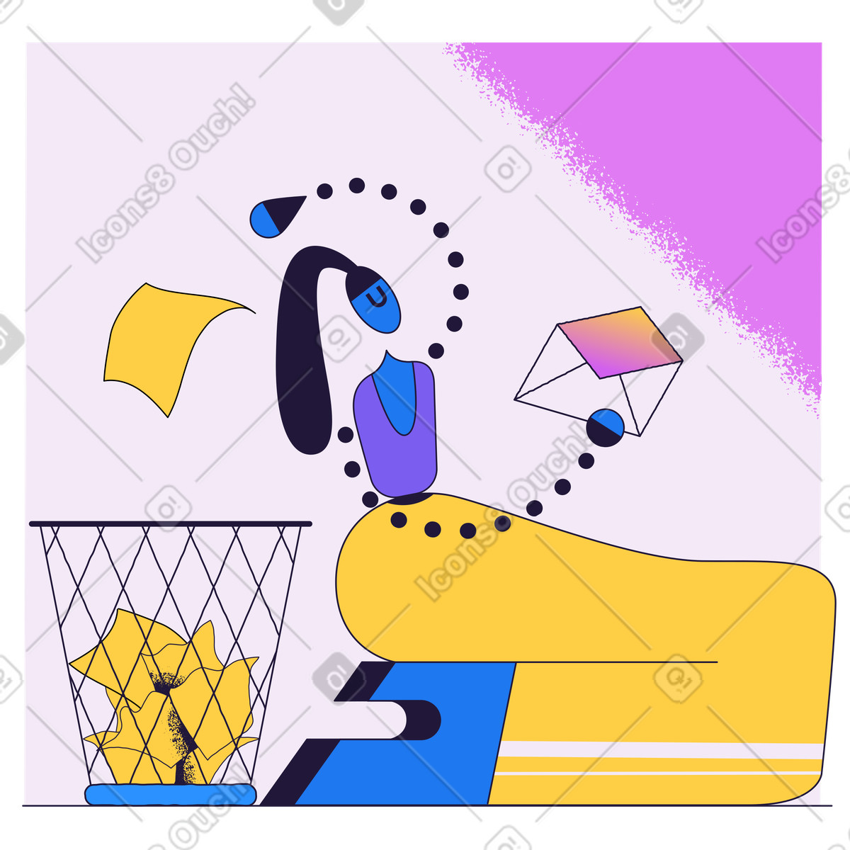 Ilustración Eliminar informacion en estilo Conifer a descargar en PNG y SVG