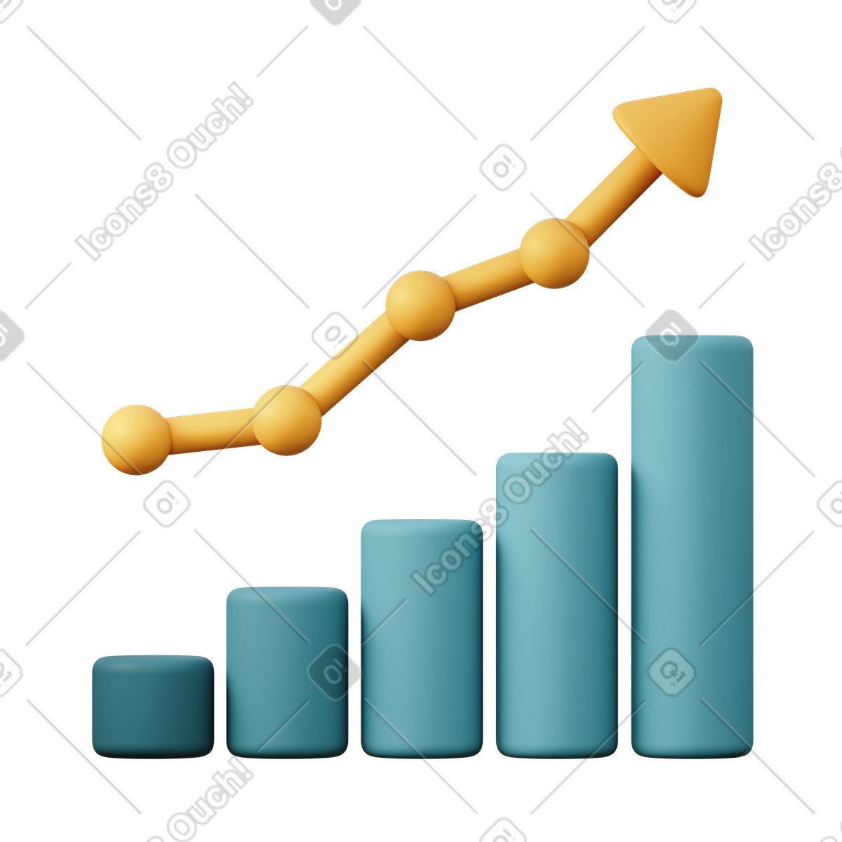 Zunehmender zusammengesetzter graph illustration in PNG, SVG
