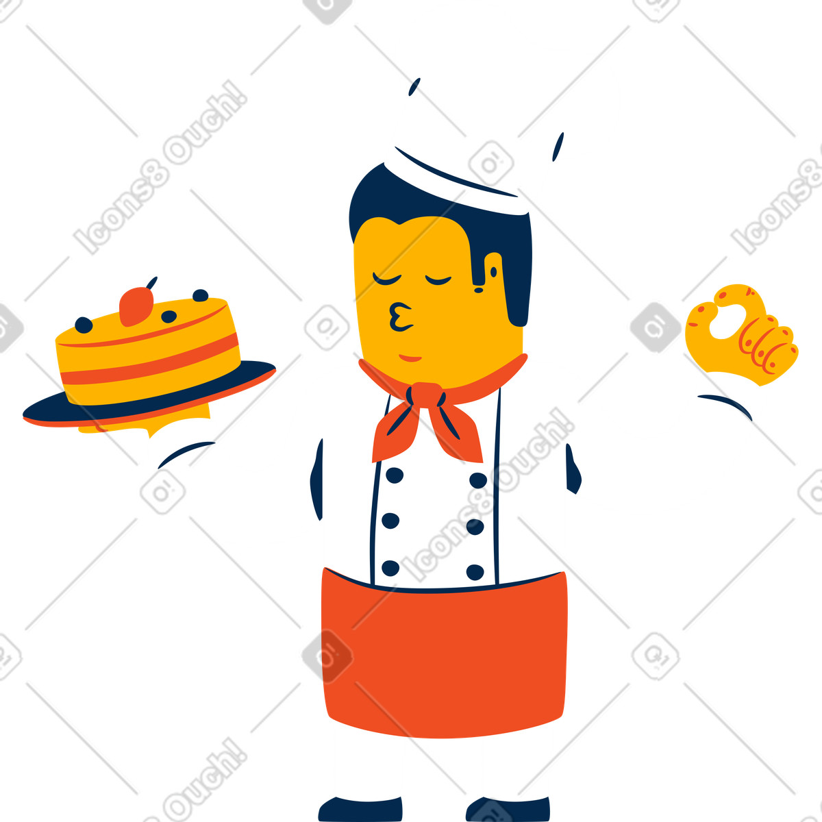 Illustration Cuisinier dans le style Flame à télécharger aux formats PNG, SVG