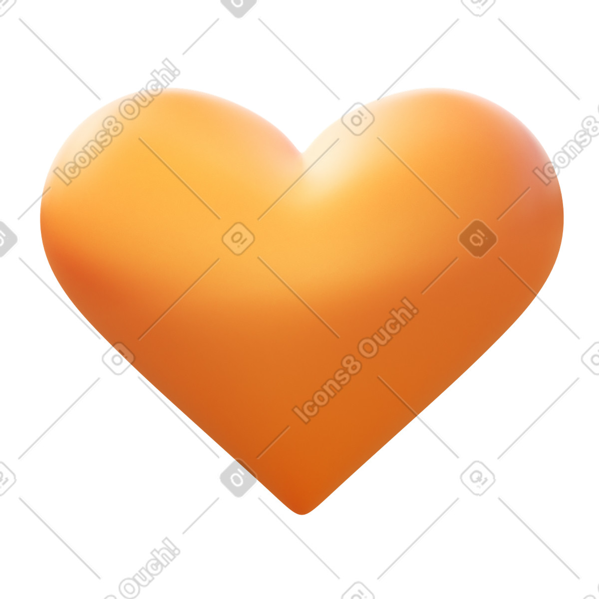 下载 3D Fluency 风格的 Orange heart 插画，支持 PNG、SVG 格式