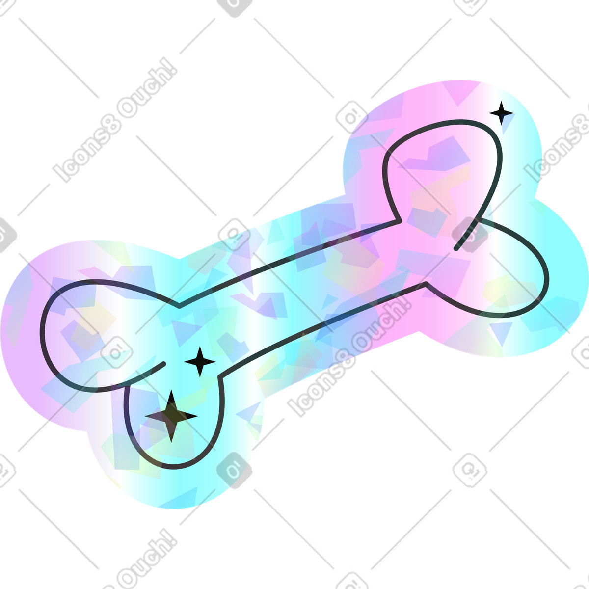 Illustration Os dans le style Holostickers à télécharger aux formats PNG, SVG
