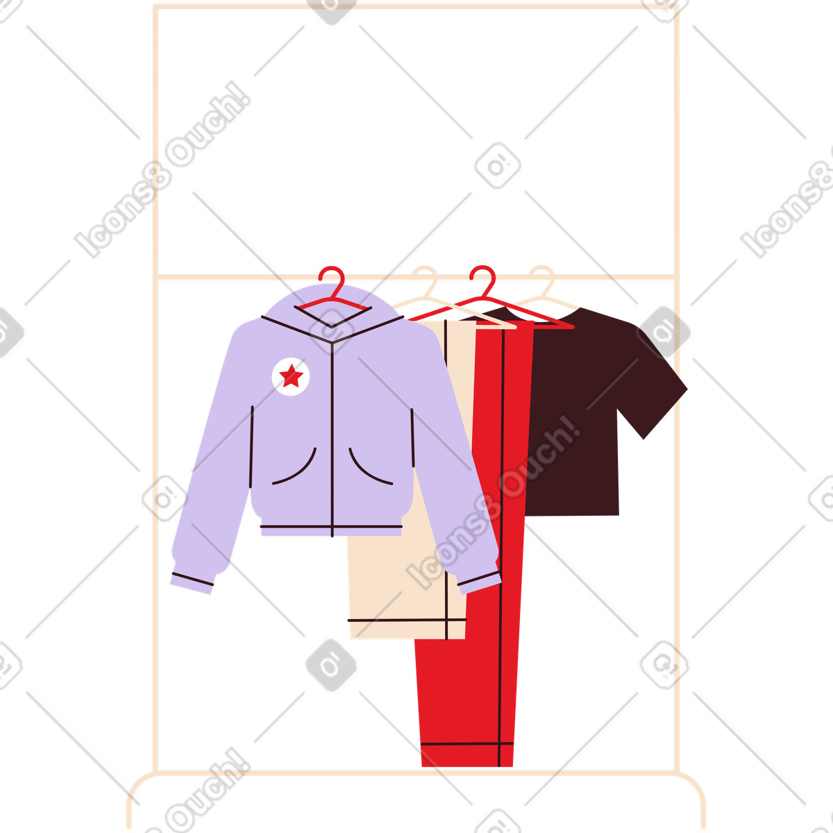 Appendiabiti illustrazione in stile Folks scarica in PNG, SVG