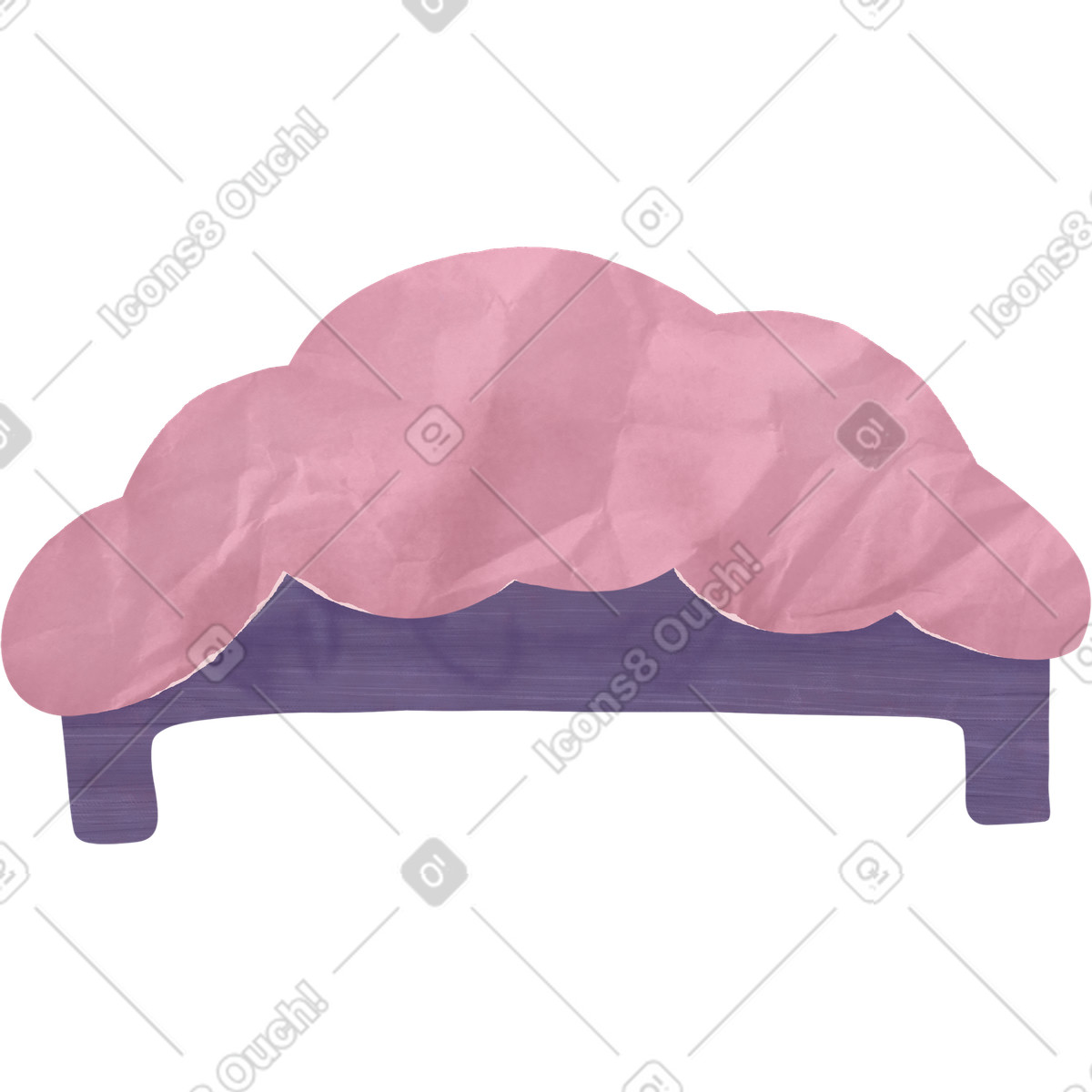 Bed illustration in Papery style download in PNG, SVG