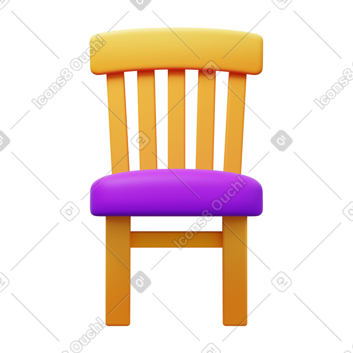 Ilustración Chair en estilo 3D Fluency a descargar en PNG y SVG
