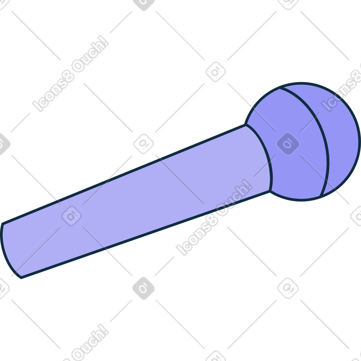 Bubble gum スタイルの 紫色のマイク のイラストをPNG、SVG形式でダウンロード