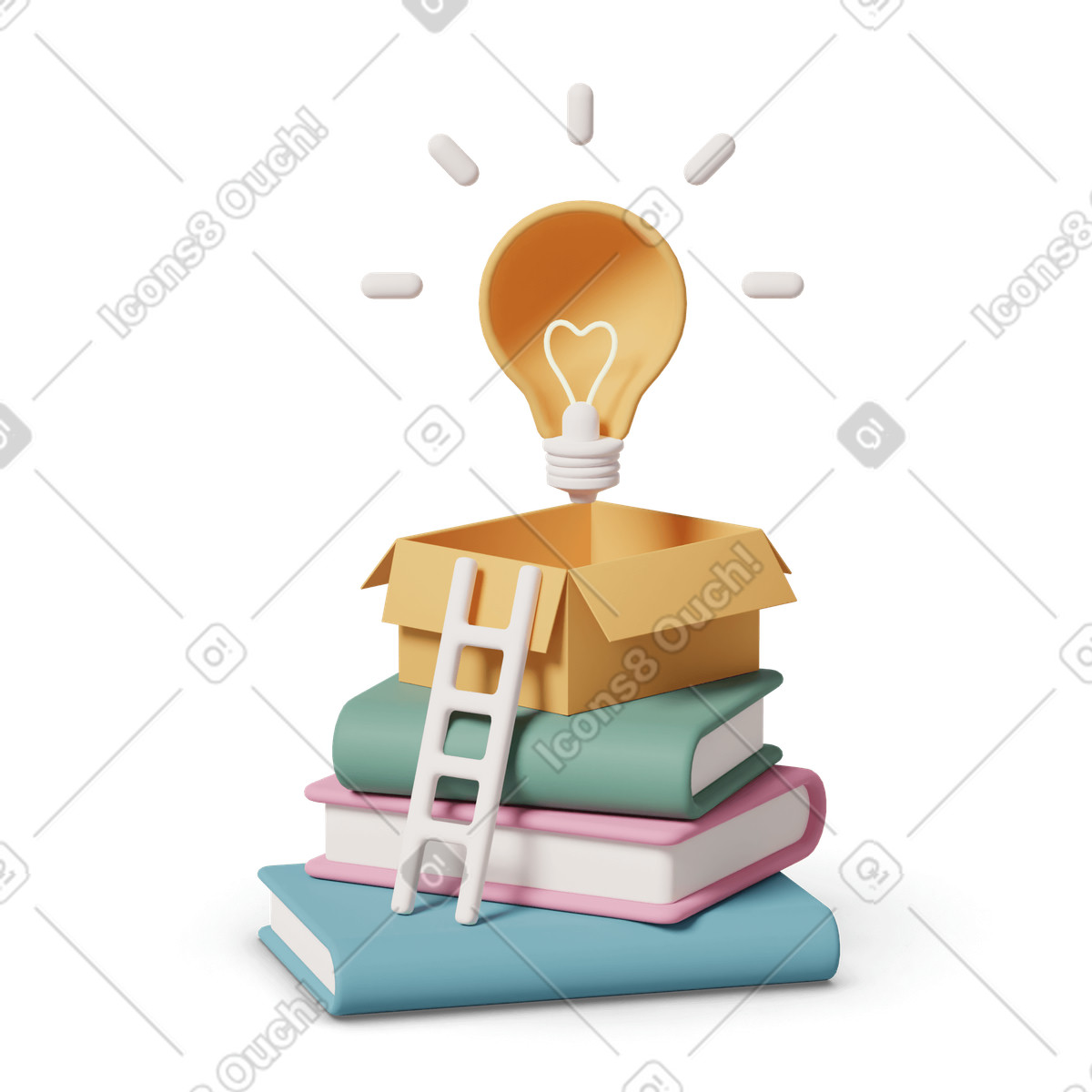 3D Casual life スタイルの Searching for idea のイラストをPNG、SVG形式でダウンロード