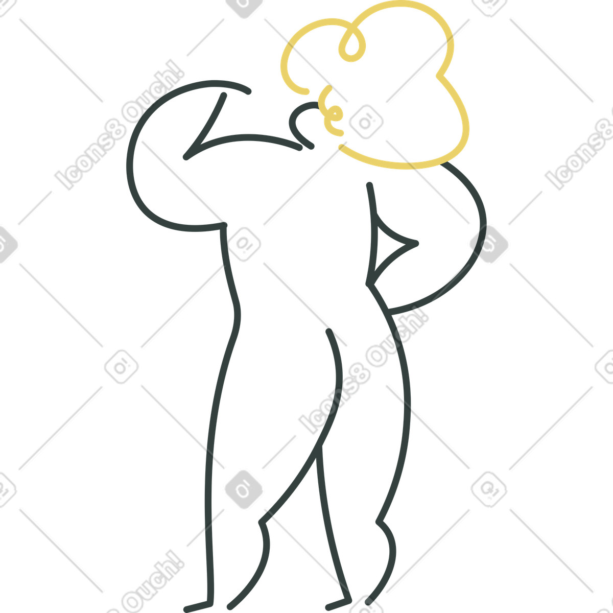 Mann stehend-Illustration im Macaroni-Stil als Download in PNG, SVG