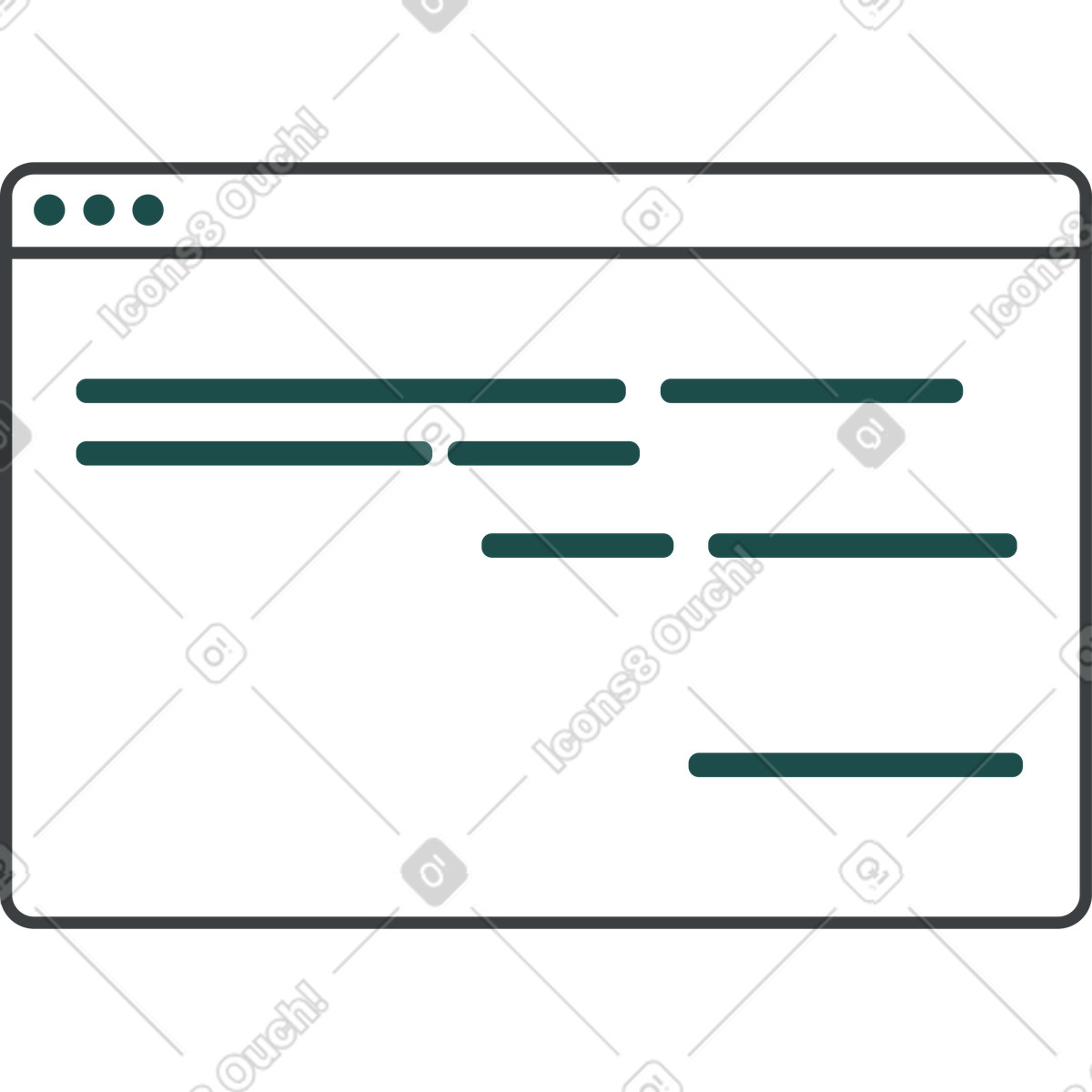 Browser window with text illustration in Kiddo style download in PNG, SVG