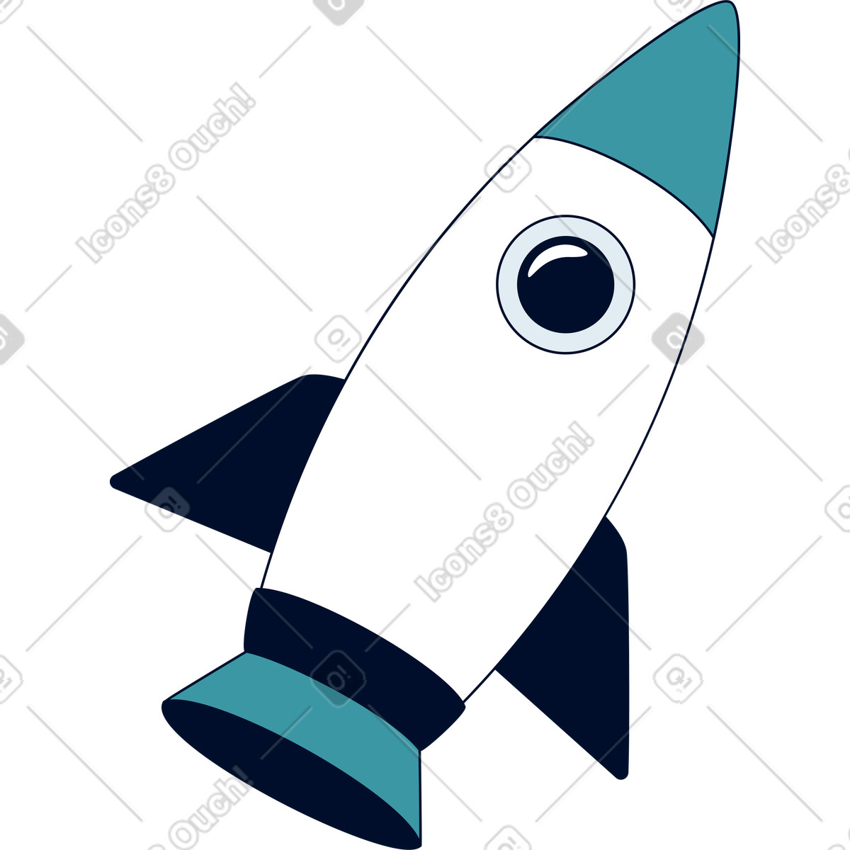 Teal 스타일의 Rocket 일러스트레이션 PNG, SVG 다운로드