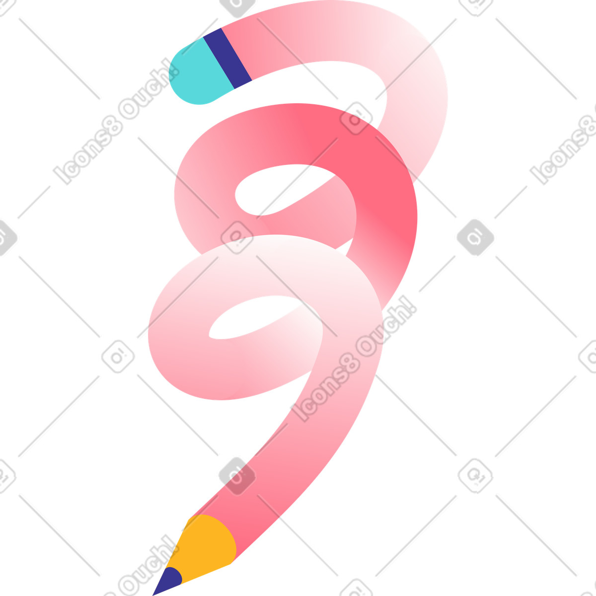 Matita a spirale illustrazione in stile Bright scarica in PNG, SVG