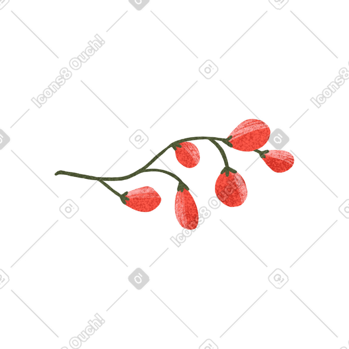 Ilustración Small twig with red berries en estilo Floral a descargar en PNG y SVG
