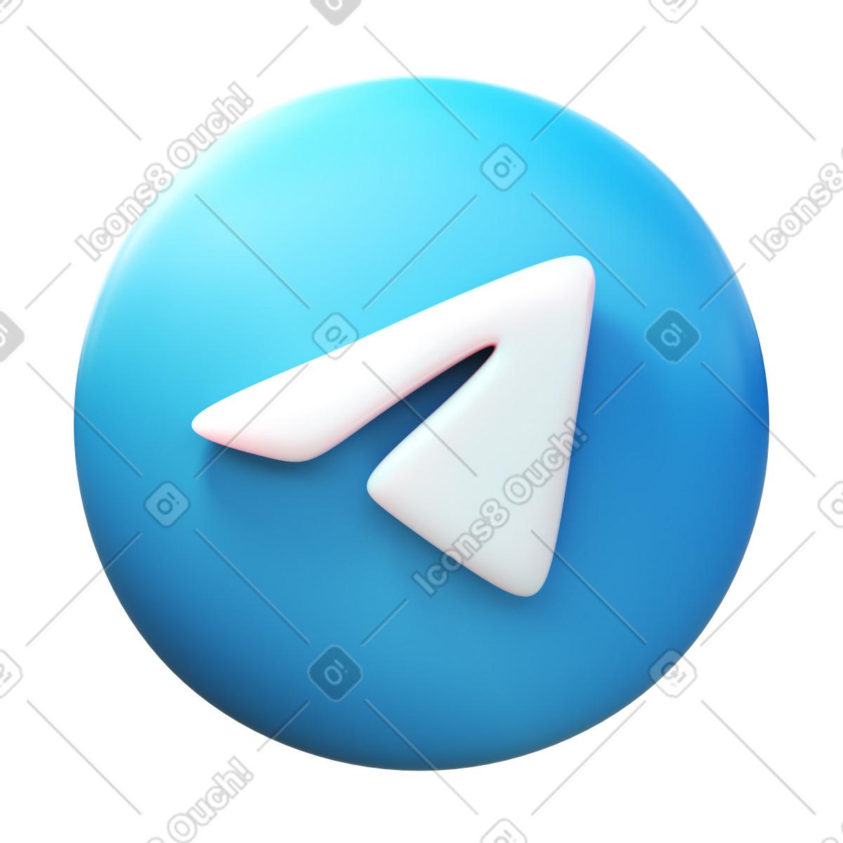 Logo del telegramma illustrazione in stile 3D Fluency scarica in PNG, SVG