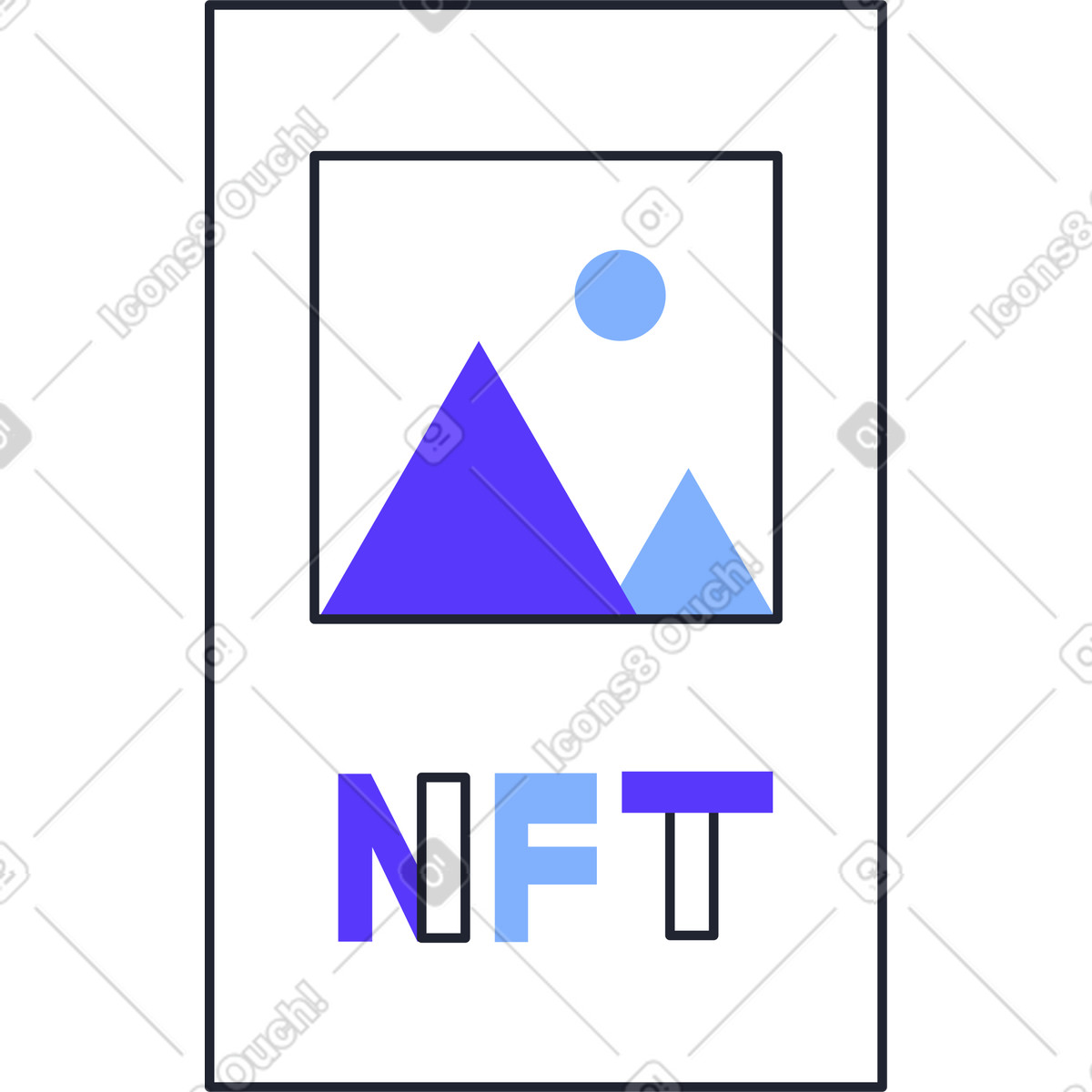 下载 Pablita 风格的 Painting with mountains and letters nft 插画，支持 PNG、SVG 格式