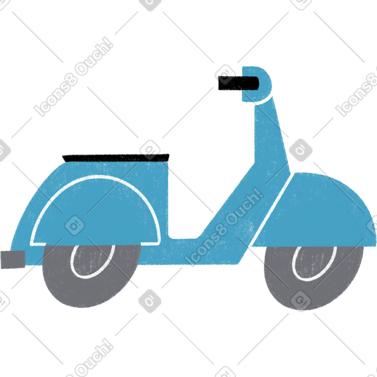 Blue scooter-Illustration im Tutti-Stil als Download in PNG, SVG