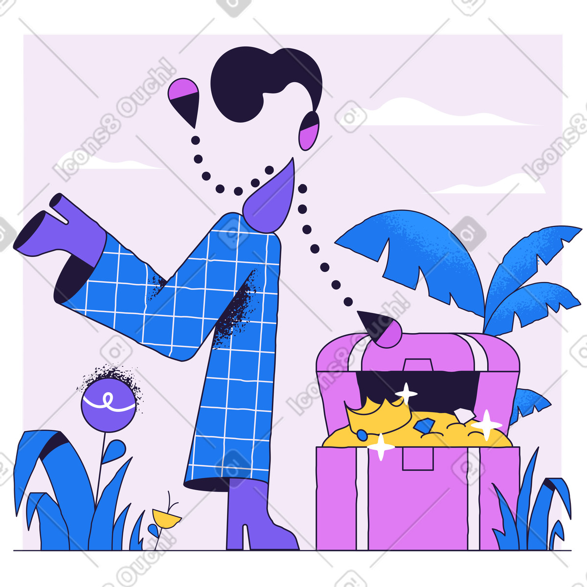 Ilustração de Ganhou a loteria em no estilo Conifer para baixar em PNG, SVG