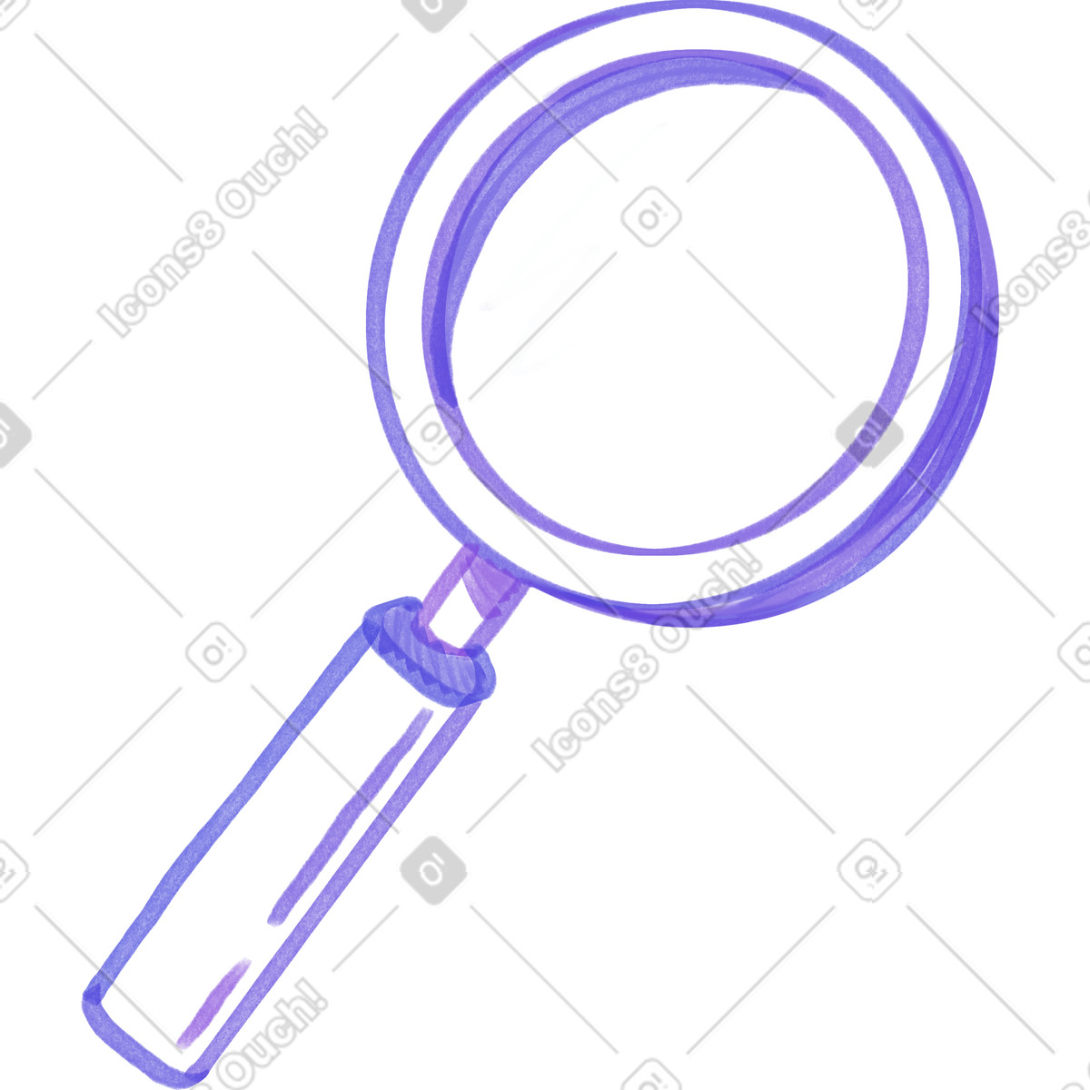 Magnifier illustrazione in stile Marker scarica in PNG, SVG
