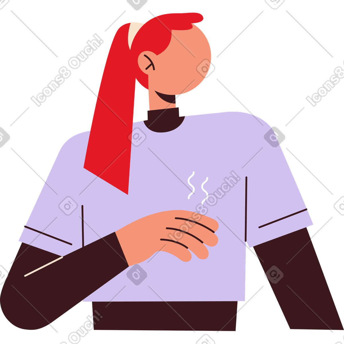 Ilustração de Mulher com cabelo ruivo em no estilo Folks para baixar em PNG, SVG