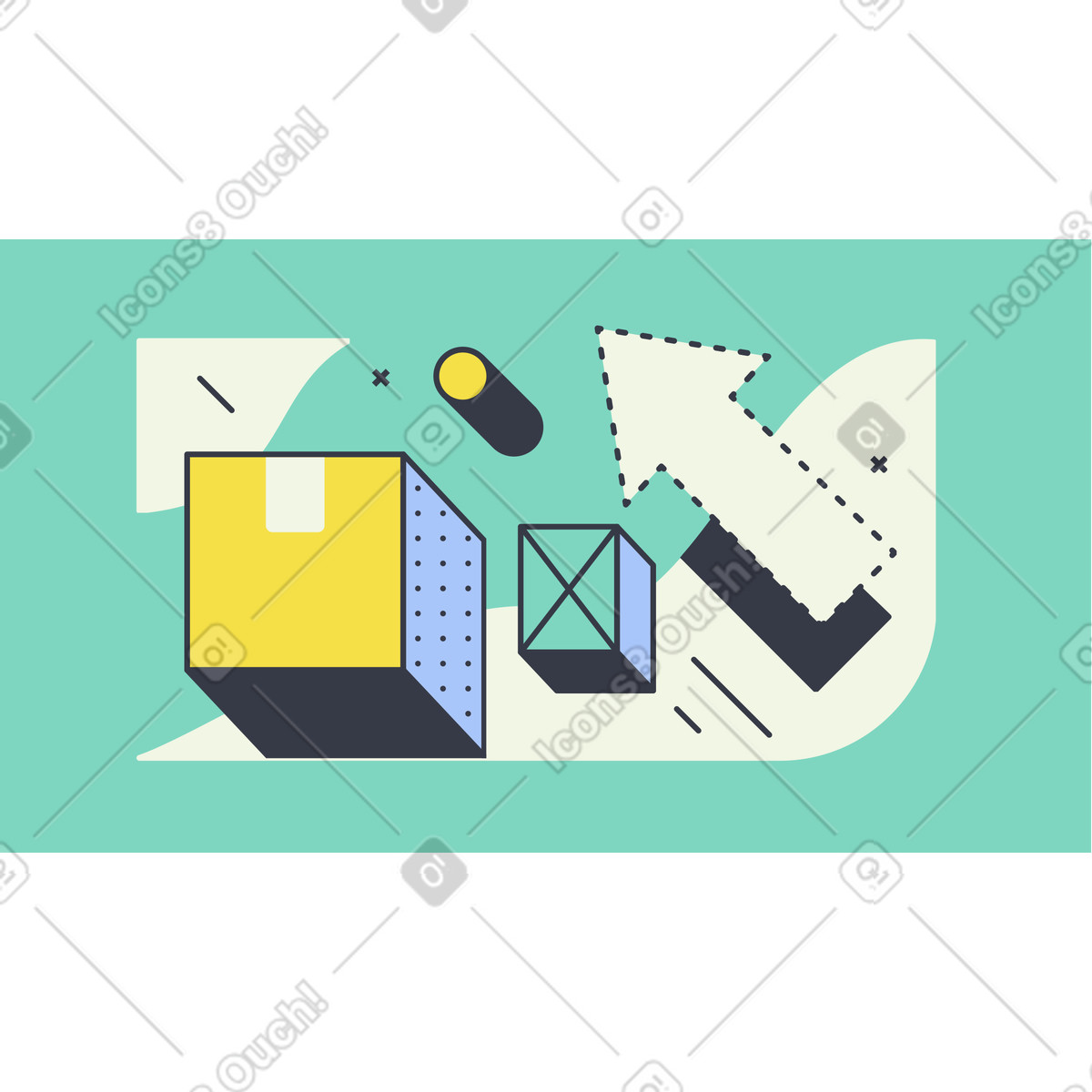 Delivery animated illustration in GIF, Lottie (JSON), AE