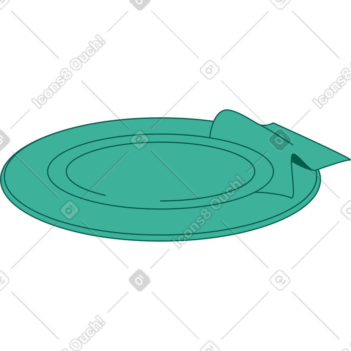 Teller mit serviette-Illustration im Storyline-Stil als Download in PNG, SVG