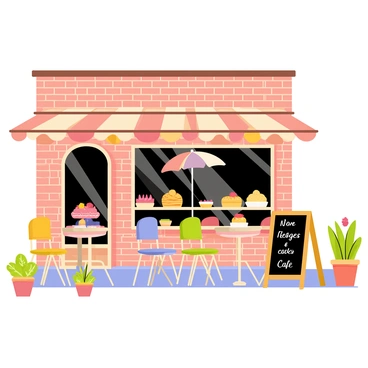 A quaint café with a brick facade and outdoor seating