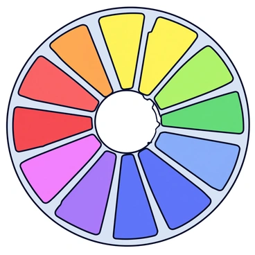 A mosaic made up of square tiles in a range of colors representing the color wheel. The tiles are arranged in a circular pattern, transitioning smoothly from red to orange, yellow, green, blue, indigo, and violet. This vibrant mosaic is displayed on a light gray wall, enhancing the brightness of the colors. Each tile has a glossy finish that reflects light, creating a lively visual effect.