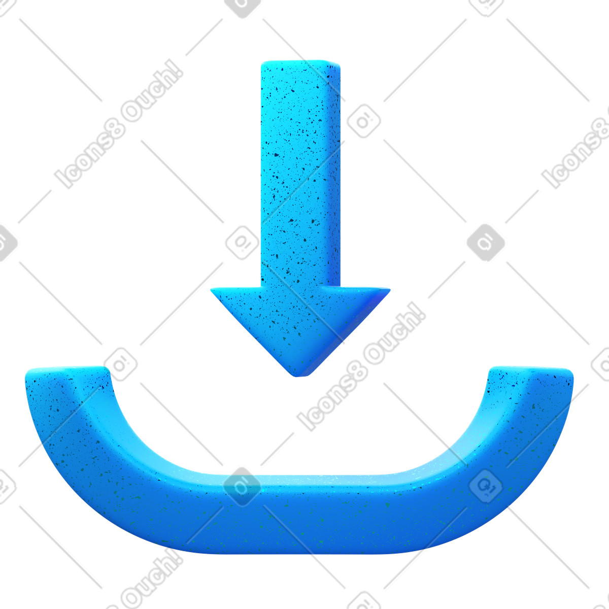 Arrow download-Illustration im 3D Fluency-Stil als Download in PNG, SVG