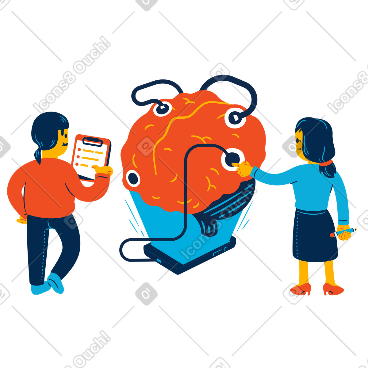 Creating artificial intelligence illustration in PNG, SVG