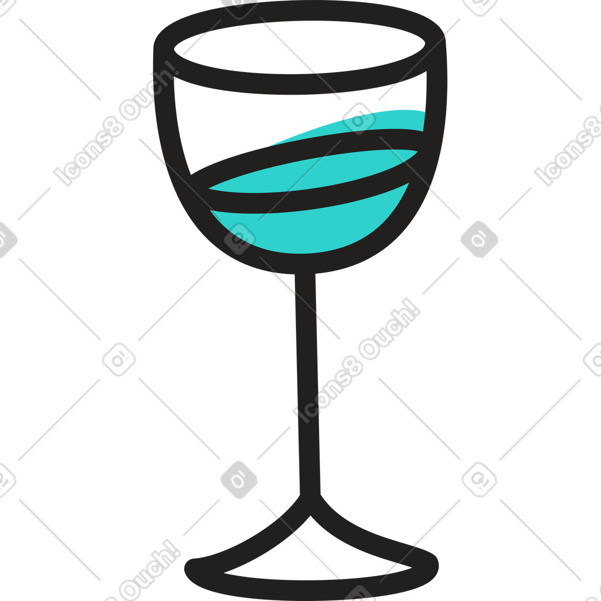 Bicchiere di vino illustrazione in stile Little scarica in PNG, SVG