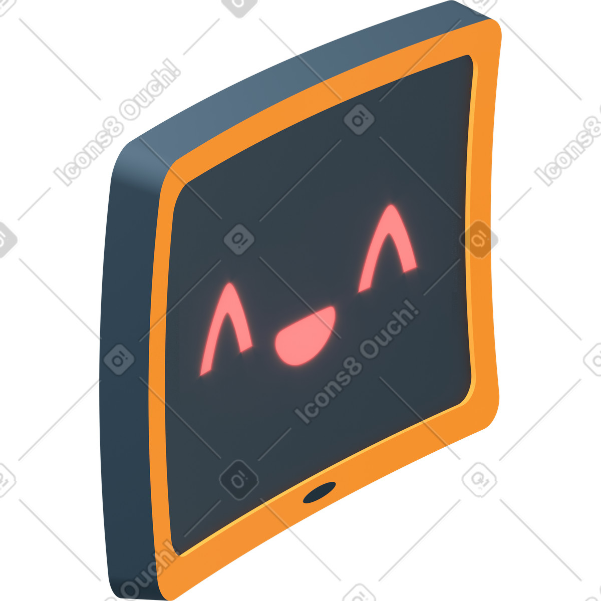 Monitorare con il sorriso illustrazione in stile 3D Flame scarica in PNG, SVG